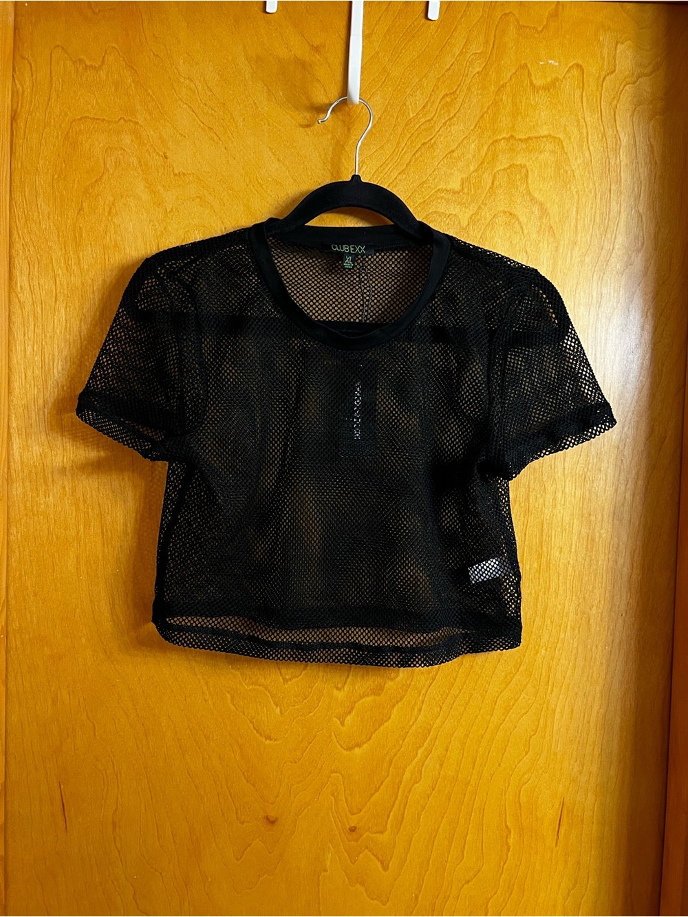 ClubExx Mesh Crop Top in Black